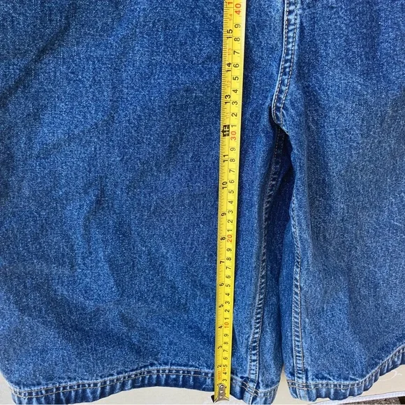 Vintage Tommy Hilfiger Bib Overall Shorts sizeL CARPENTERLOOP Logo Straps Jeans